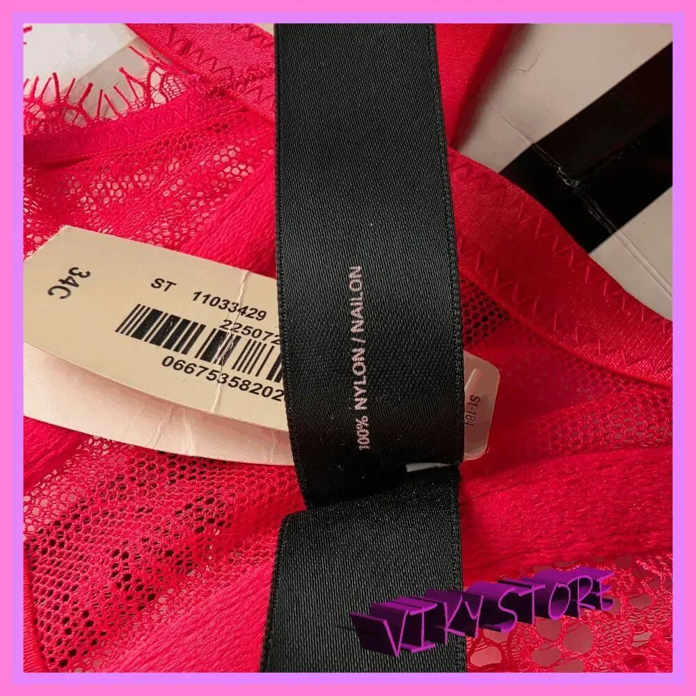 ❤️ NWT Victoria’s Secret Red Lace Halter Bra 34C ❤️